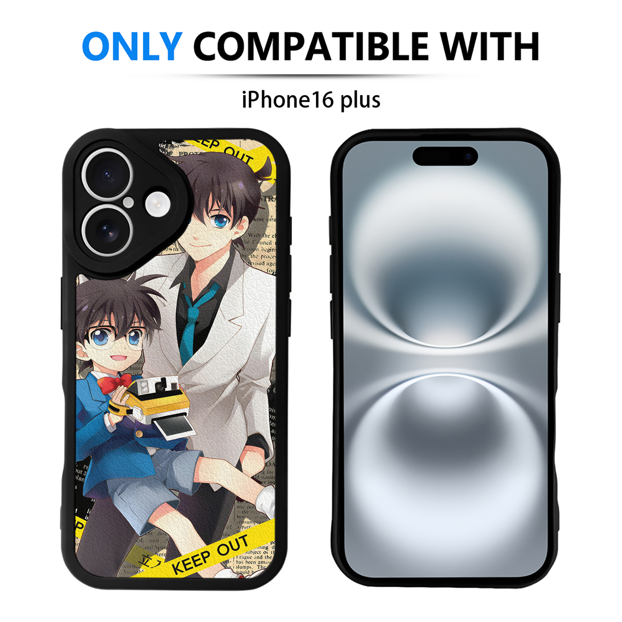 （画像用） 名探偵コナン Detective Conan 【iPhone 16シリーズ対応】シリコンスマホケース（レザー調） 材質：シリコン